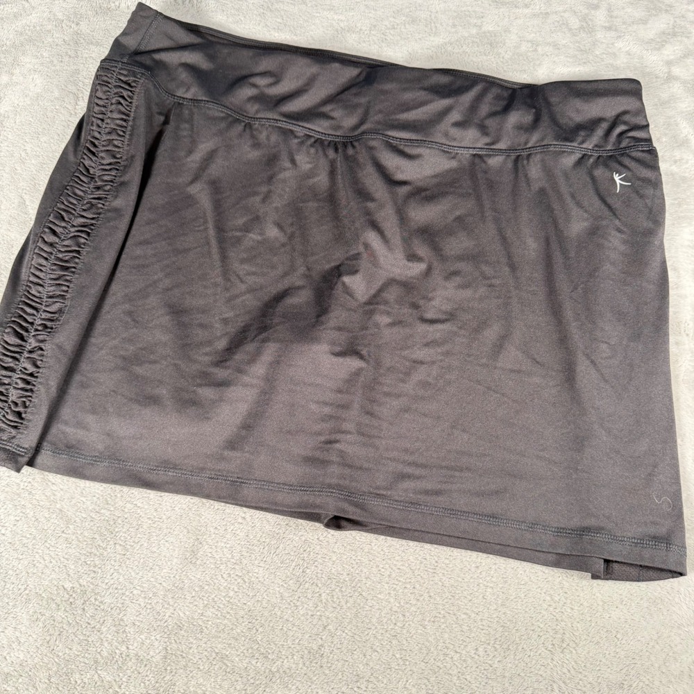 Danskin Now Womens 2X Black Active Skort Ruched Athletic Tennis Golf W2338DK - Picture 2 of 6